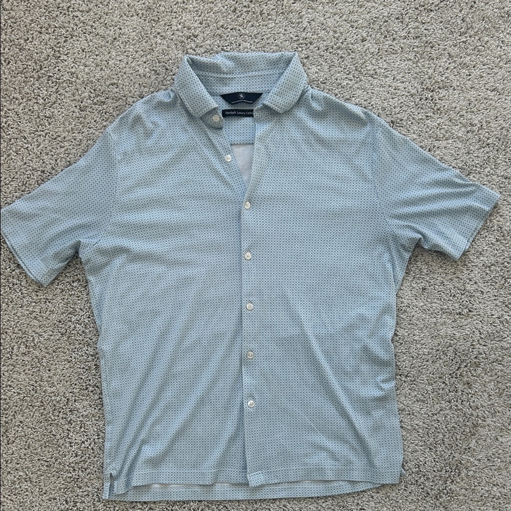 Hart Schaffner Marx Light Blue Geometric Shirt